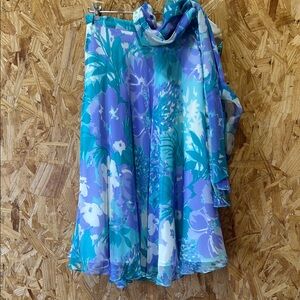 Vintage Anne Crimmins for UMI Collections Floral Maxi Skirt 100% Silk (w/Scarf)